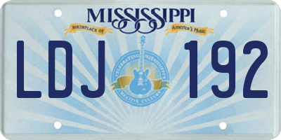 MS license plate LDJ192