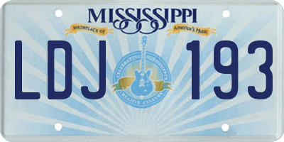 MS license plate LDJ193