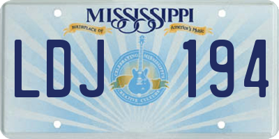 MS license plate LDJ194