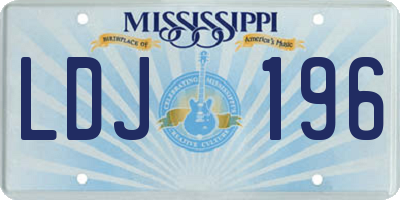 MS license plate LDJ196