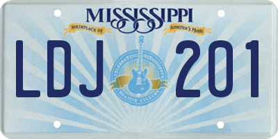MS license plate LDJ201