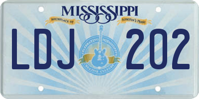 MS license plate LDJ202