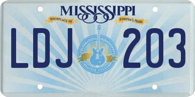 MS license plate LDJ203