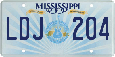 MS license plate LDJ204