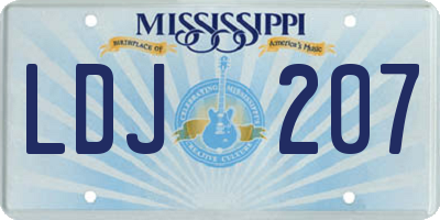 MS license plate LDJ207
