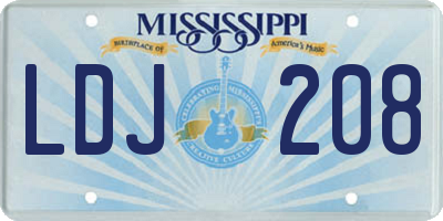 MS license plate LDJ208
