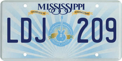 MS license plate LDJ209