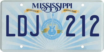 MS license plate LDJ212