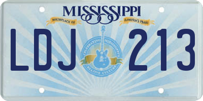 MS license plate LDJ213