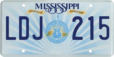 MS license plate LDJ215