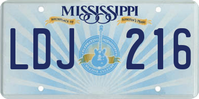 MS license plate LDJ216