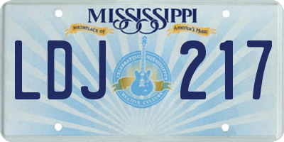 MS license plate LDJ217
