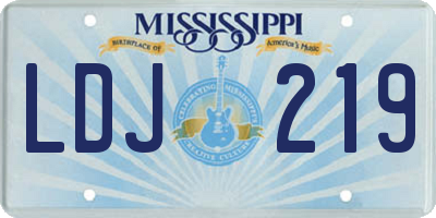 MS license plate LDJ219