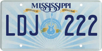 MS license plate LDJ222