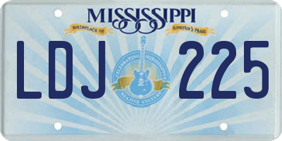 MS license plate LDJ225