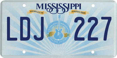 MS license plate LDJ227