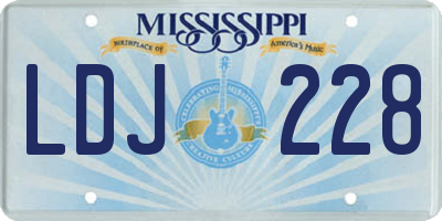 MS license plate LDJ228