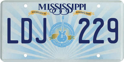 MS license plate LDJ229