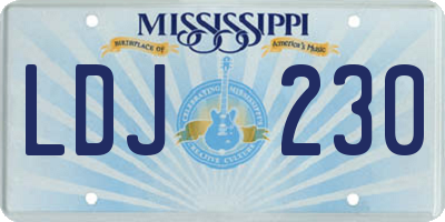 MS license plate LDJ230