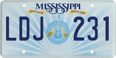 MS license plate LDJ231