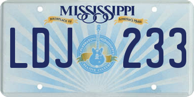 MS license plate LDJ233