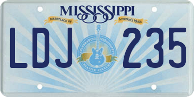 MS license plate LDJ235