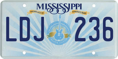 MS license plate LDJ236