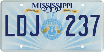 MS license plate LDJ237