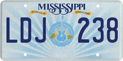 MS license plate LDJ238
