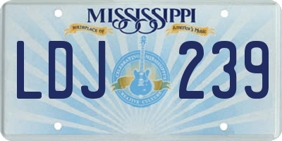 MS license plate LDJ239