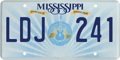 MS license plate LDJ241