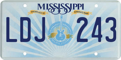 MS license plate LDJ243