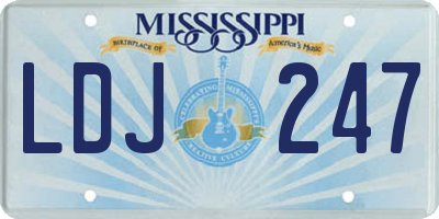 MS license plate LDJ247