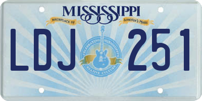 MS license plate LDJ251