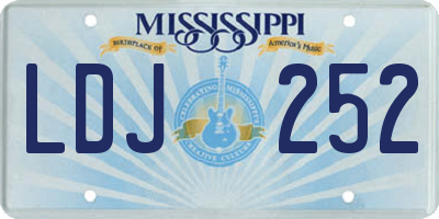 MS license plate LDJ252