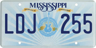 MS license plate LDJ255