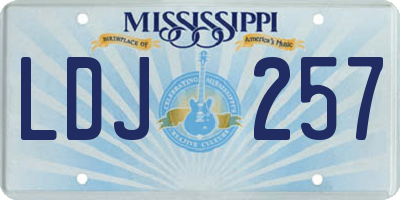 MS license plate LDJ257