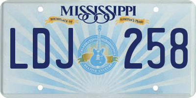 MS license plate LDJ258