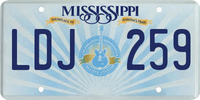 MS license plate LDJ259