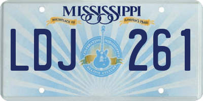 MS license plate LDJ261