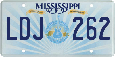 MS license plate LDJ262