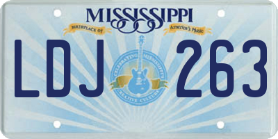 MS license plate LDJ263