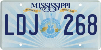 MS license plate LDJ268