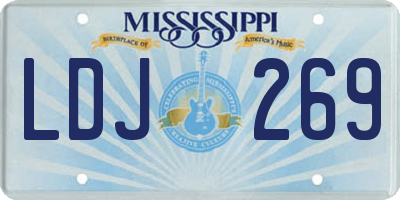 MS license plate LDJ269