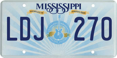 MS license plate LDJ270