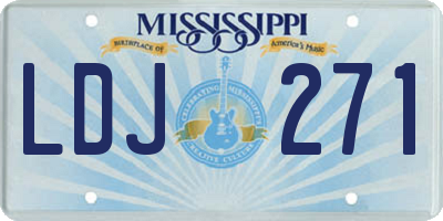 MS license plate LDJ271