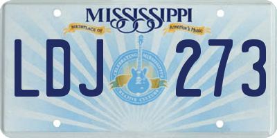 MS license plate LDJ273
