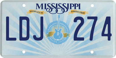 MS license plate LDJ274