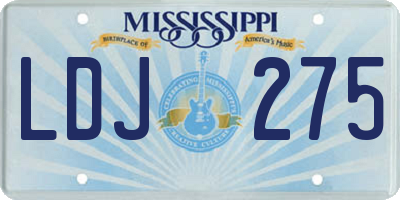 MS license plate LDJ275
