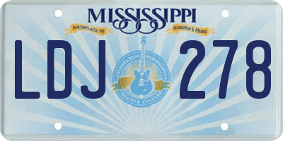 MS license plate LDJ278